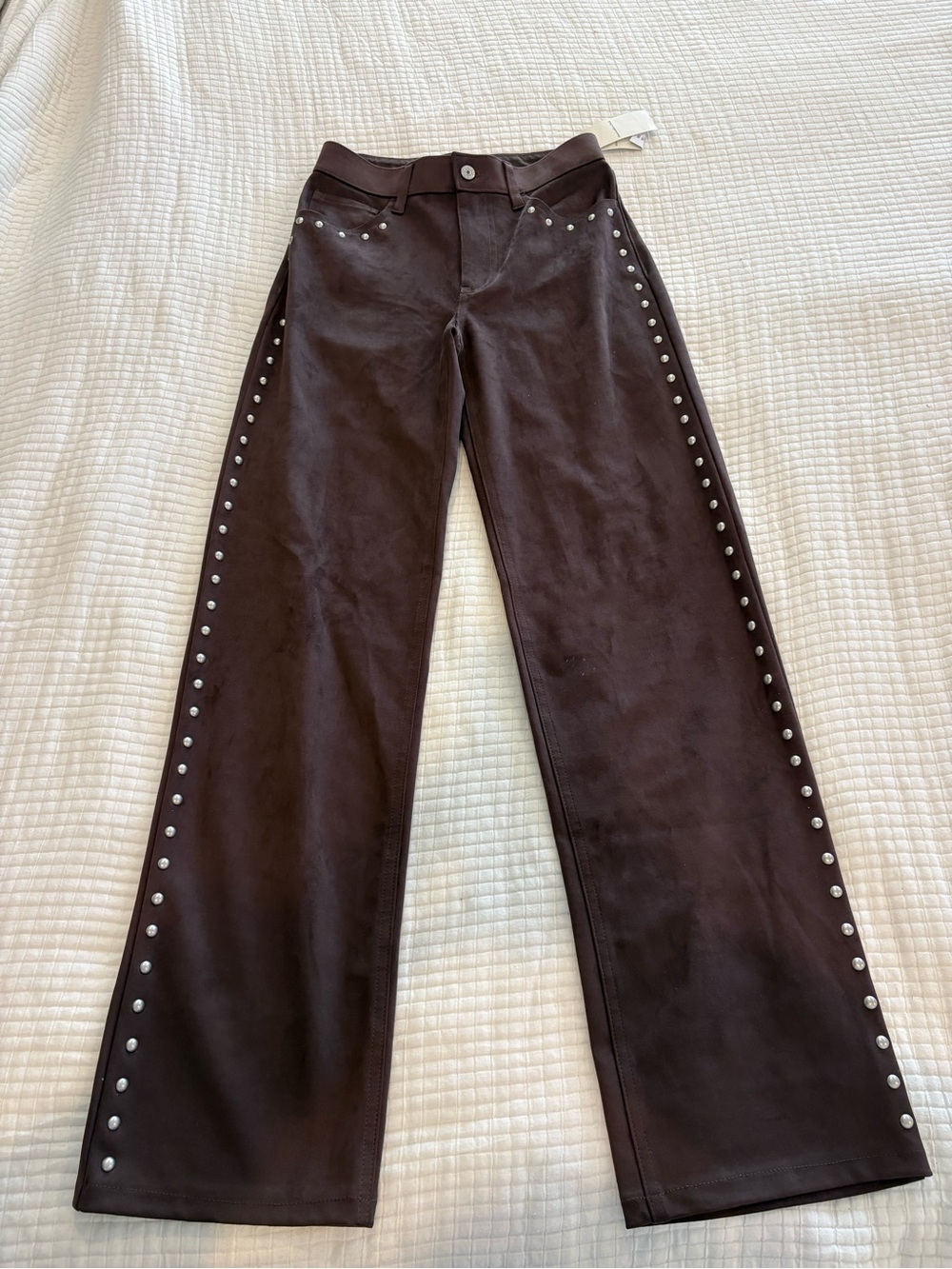 Abercrombie & Fitch Dark Brown Suede Studded Pants